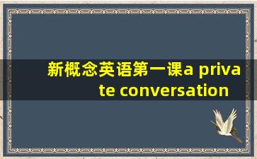 新概念英语第一课a private conversation